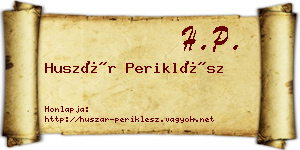 Huszár Periklész névjegykártya